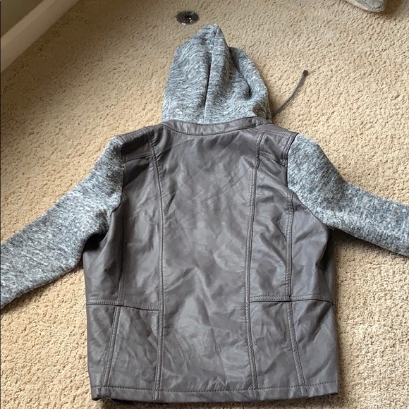 Jackets & Coats Half Leather Half Sweatshirt Jacket Poshmark